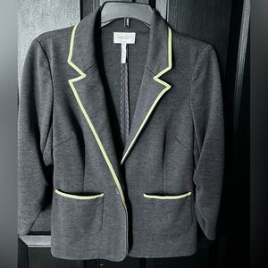 Women’s Laundry By Shelli Segal Women's Gray Blazer with Yellow Trim Sz 8